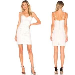 Chrissy Teigen Midi Dress Bala Revolve Ivory Bustier Bodycon Satin Wedding XS
